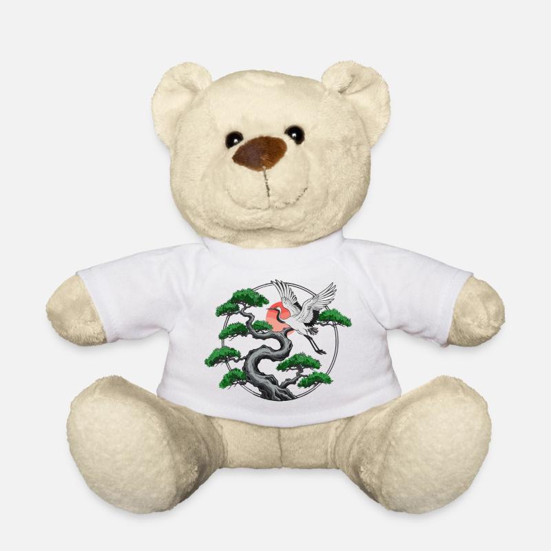 Kraniche & verdrehte Kiefer - Teddy - Weiß