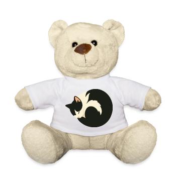 Chat endormi mignon dans un style minimaliste - Nounours - blanc - Devant