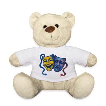 Theater maskiert Freude und Trauer - Teddy - Weiß - Vorne