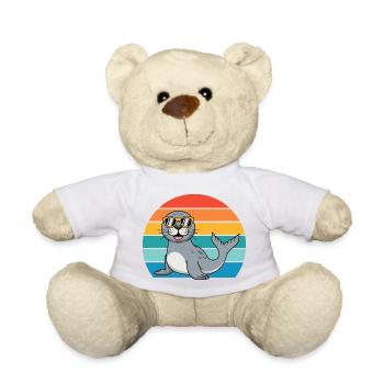 Seerobbe Retro Robbe Sonnenbrille Seehund - Teddy - Weiß - Vorne