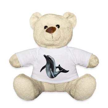 Delfin im Nachtlicht Silhouettenkunst - Teddy - Weiß - Vorne