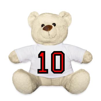 10. 10 YEARS. 10th ANNIVERSARY. 10 YEAR ANNIVERSARY. - Teddy Bear - white - Front