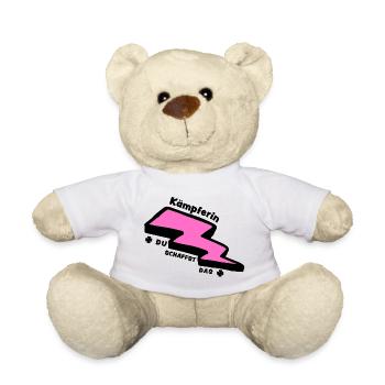 Glücksbringer: Du schaffst das! Kämpferin - Teddy - Weiß - Vorne