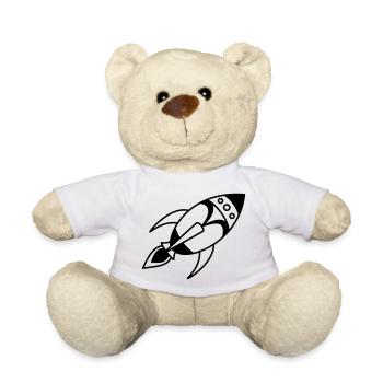 Retro Space Rocket – Space Spaceship Design - Teddy Bear - white - Front