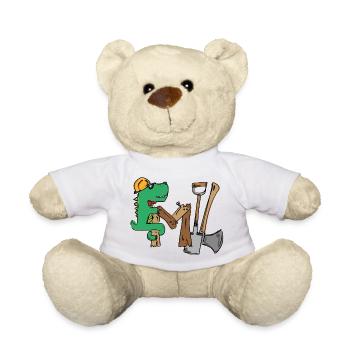 Emil Construction site croki with tools - Teddy Bear - white - Front