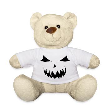 Drôle de citrouille visage Halloween chemise tenue haut - Nounours - blanc - Devant