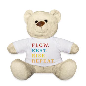 Flow Rest Rise Repeat - Teddy Bear - white - Front