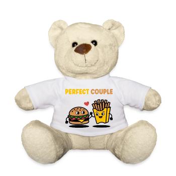 Perfect Couple Burger and Fries Cute Design - Teddy - Weiß - Vorne