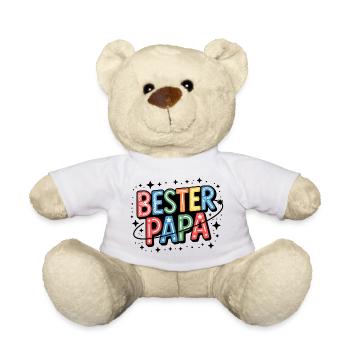 Bester Papa Neon Farbiges Design - Teddy - Weiß - Vorne