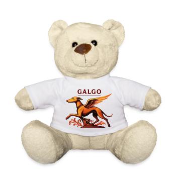 Galgo Hood Ornament - Teddy Bear - white - Front