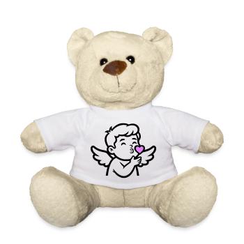 Ange Cupidon mignon | Amour et Saint-Valentin - Nounours - blanc - Devant