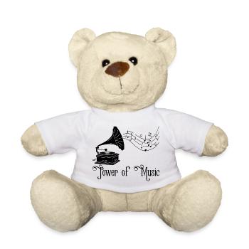 Le pouvoir de la musique vintage (noir) - Nounours - blanc - Devant