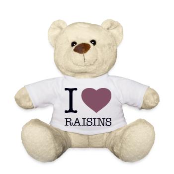 j’adore les raisins secs - Nounours - blanc - Devant