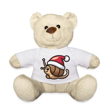 Schnecke Weihnachten - Teddy - Weiß - Vorne