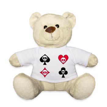 Totenkopf auf Spielkarten - Teddy - Weiß - Vorne