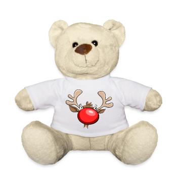 the big red nose - Teddy Bear - white - Front