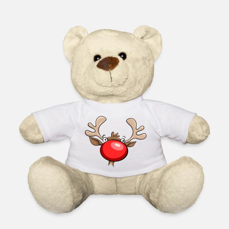 the big red nose - Teddy Bear - white
