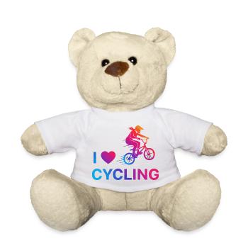 Ich liebe Cycling Heart - Teddy - Weiß - Vorne
