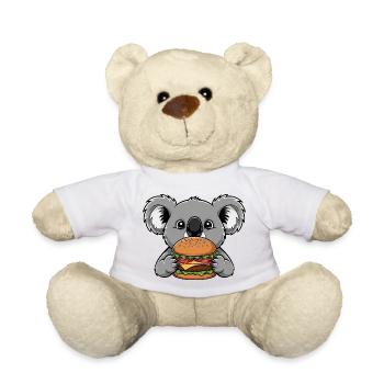 Süßer Koala Burger Fast Food Cheeseburger Cartoon - Teddy - Weiß - Vorne