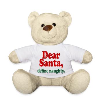 Cher Père Noël, définis coquin - Nounours - blanc - Devant