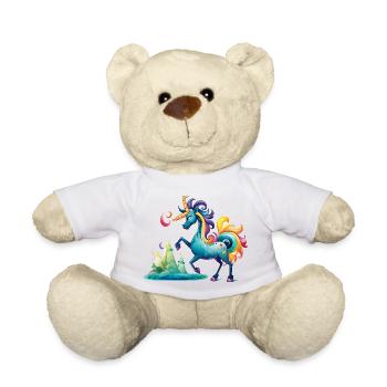 Fabulous unicorn in rainbow land - Teddy Bear - white - Front