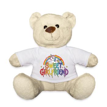 Freundin, Einhorn-Valentinstags-Paar - Teddy - Weiß - Vorne