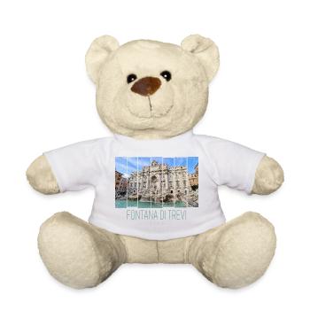 Fontaine de Trevi Souvenir vintage Rétro Rome Italie - Nounours - blanc - Devant