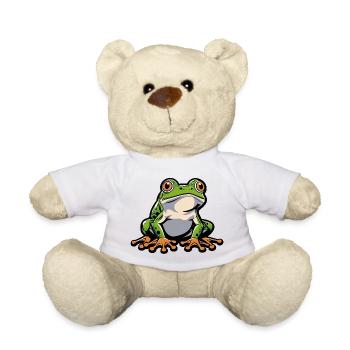 Fröhlicher Frosch Cartoon - Teddy - Weiß - Vorne