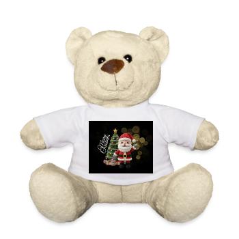 Knitted Santa with Christmas tree - Teddy Bear - white - Front