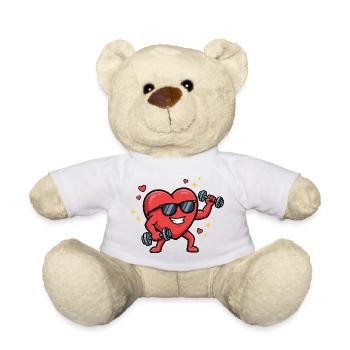 Fun workout in the gym: heart lift to V - Teddy Bear - white - Front