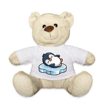 Manchot endormi sur la glace - Nounours - blanc - Devant