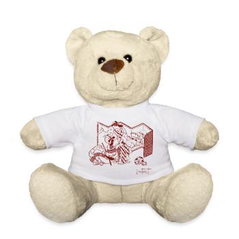 Lovers, Cat and Mouse – Instinct Design  Japan Art - Teddy Bear - white - Front