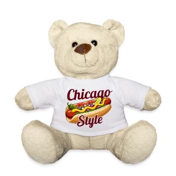Chicago Style Hot Dog Classic Food  - Teddy Bear - white - Front