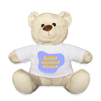 Funny Travel Design–I Packed Trauma and a charger - Teddy - Weiß - Vorne