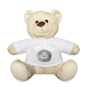 You Rock Minimal Statement Pebble - Teddy Bear - white - Front