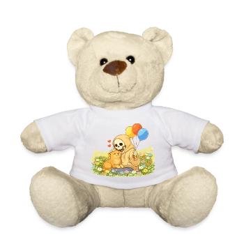 Cozy Skelett mit Katze auf Blumenwiese - Teddy - Weiß - Vorne