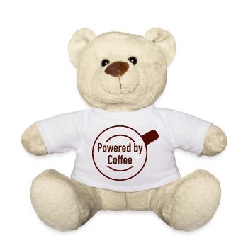 Powered by Coffee - Teddy Bear - white - Front