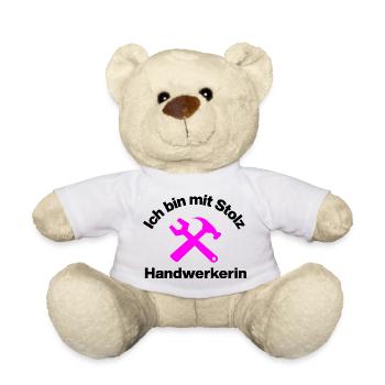 MIT STOLZ HANDWERKERIN! FRAUENPOWER HANDWERK - Teddy - Weiß - Vorne