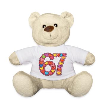 Herzmosaik 67 Bunte Liebeskritzelei - Teddy - Weiß - Vorne