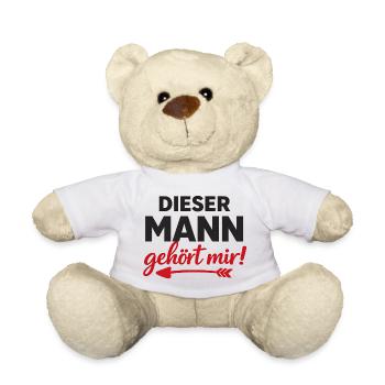 DIESER MANN gehört mir Partner Geschenk für Paare - Teddy - Weiß - Vorne