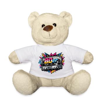 80er Retro Kassette Neon - Teddy - Weiß - Vorne
