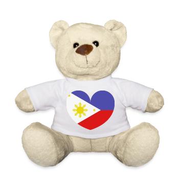 Drapeau du cœur des Philippines - Nounours - blanc - Devant