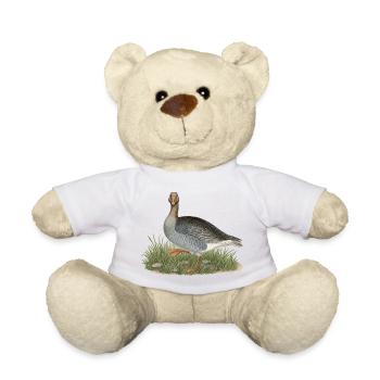 Vintage Graugans-Kunst, Wildtier-Vogelillustration - Teddy - Weiß - Vorne