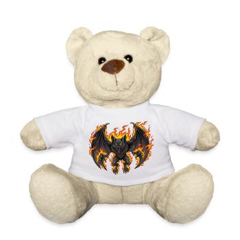 Fledermaus in Flammen - Teddy - Weiß - Vorne