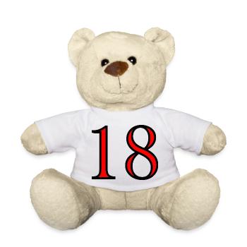 18. 18 JAHRE ALT. 18-JÄHRIGES JUBILÄUM. 18. GEBURTSTAG. - Teddy - Weiß - Vorne