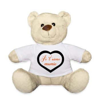 Cœur je t'aime mamie - Nounours - blanc - Devant