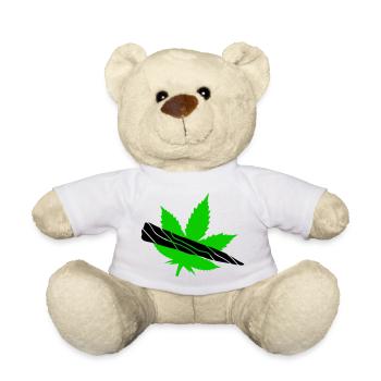 Grünes Blatt-Silhouette-Design - Teddy - Weiß - Vorne