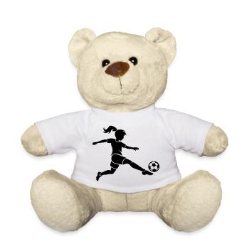 Fussballerin Fussball Silhouette - Teddy - Weiß - Vorne