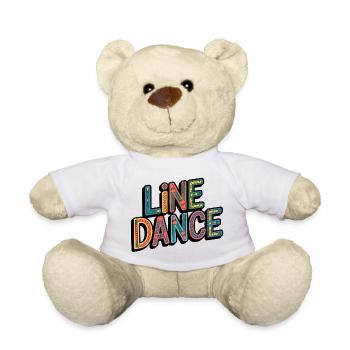 Line Dance Western Lettering - Teddy Bear - white - Front