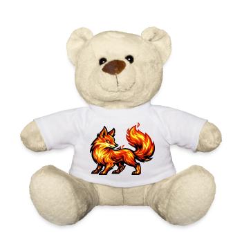 Feuerfuchs – Tier aus Flammen - Teddy - Weiß - Vorne